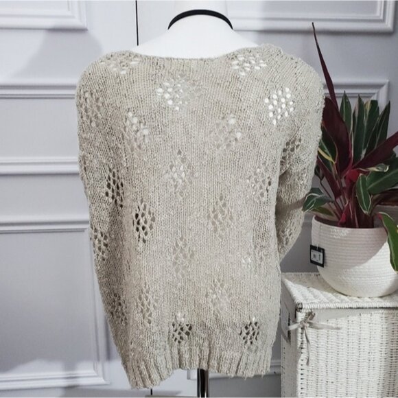 YDE Soft Non-itch Honeycomb Knit Boatneck Wool Blend Sweater - Picture 4 of 15